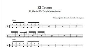 El Tesoro - El Mato a un Policia Motorizado - partitura de bateria