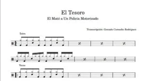 El Tesoro - El Mato a un Policia Motorizado - partitura de bateria