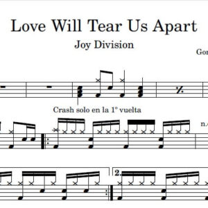 Joy Division - Love Will Tear Us Apart partitura de bateria