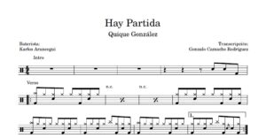 Quique Gonzalez - Hay Partida - partitura de batería