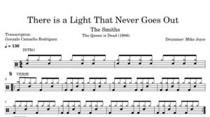 A sample of a drum chart of There is a light that never goes out by The Smiths