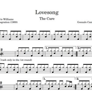 Lovesong - The Cure (Partitura de Batería)